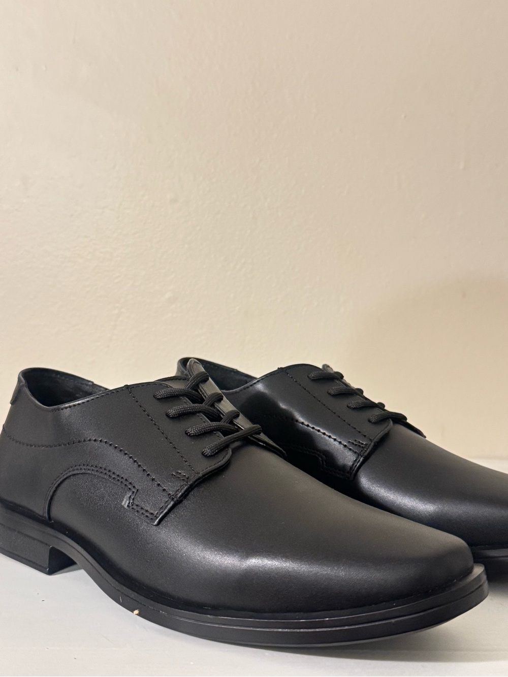 Men's Black faux Leather Lace-Up Dress Shoes size 9